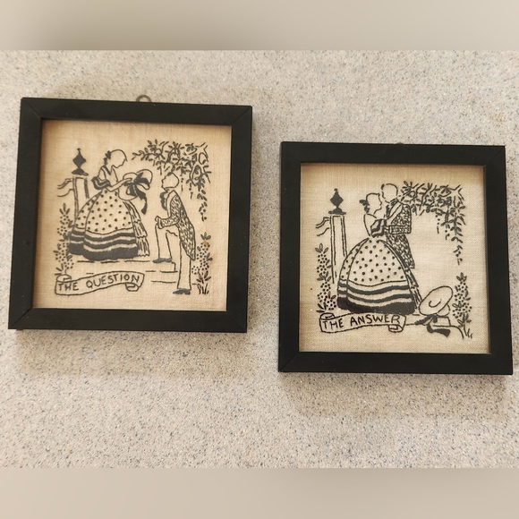 Vintage Silhouette embroidered Pictures - Picture 8 of 8